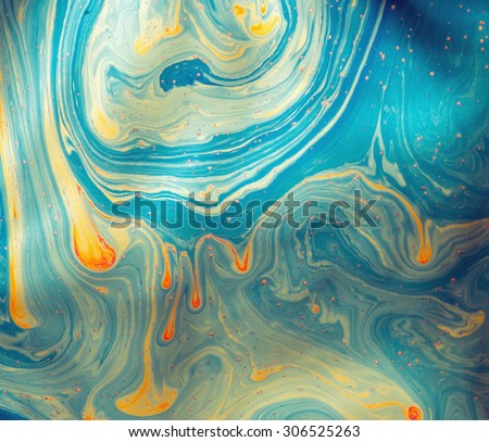 Psychedelic abstract background formed by soap bubble reflecting light Royalty-Free Stock Photo #306525263