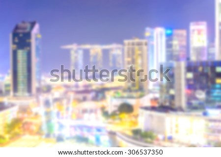 Abstract blur singapore city background