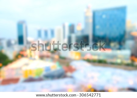 Abstract blur singapore city background