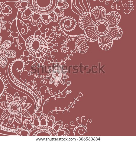 Abstract flowers, stylish card with space for text