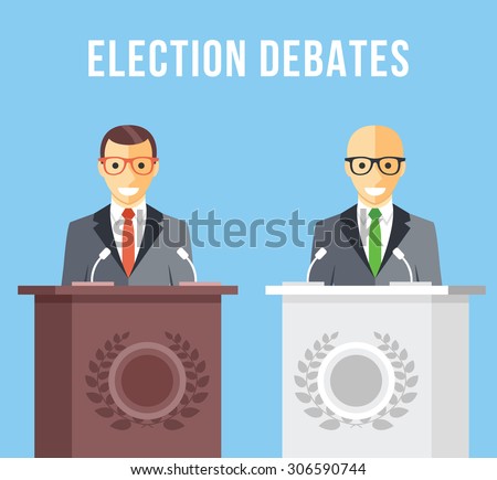 Election debates, dispute, social discussion flat illustration concepts. Modern flat design concepts for web banners, web sites, printed materials, infographics. Creative vector illustration