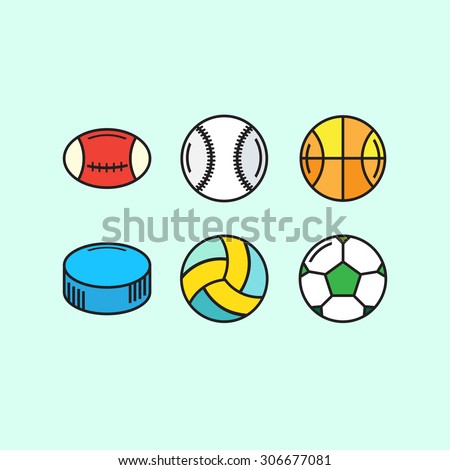 set of game balls for active sports