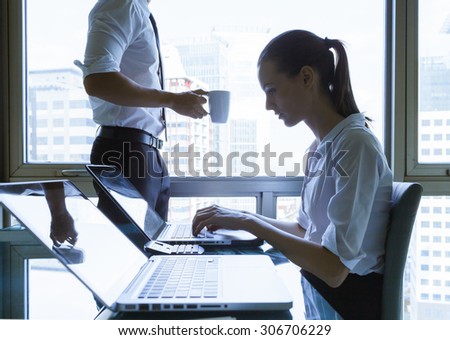 People working in the office. 