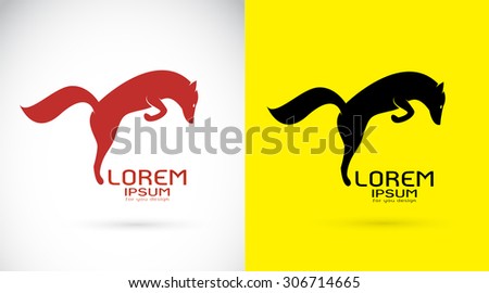 Vector image of an fox on white background and yellow background
