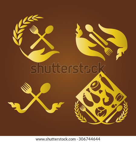 Thai food logo. Thai culture symbols. thai art or Logotypes set. Vector design elements, business signs, logos, identity, labels, badges and objects.