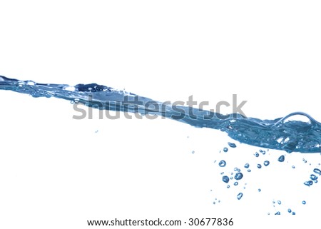 water bubble and wave on white background