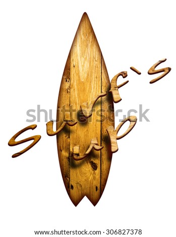 Abstract surfs up sign. isolated over a white background.