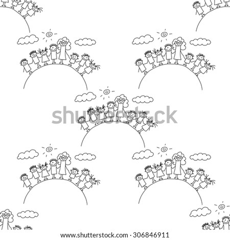 Vector seamless pattern. Kids, school and education image 