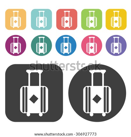 suitcase luggage icons set. Vector Illustration eps10

