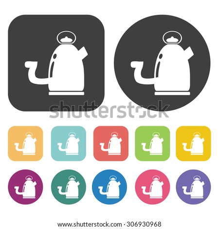 Tea set icons set. Vector Illustration eps10
