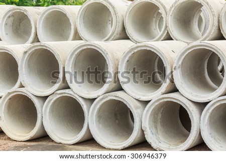 Close up Drainage pipes, concrete