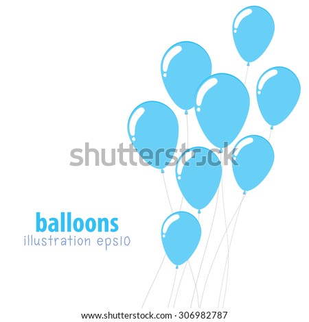 Background with balloons, Party balloons with space for text, Flat color