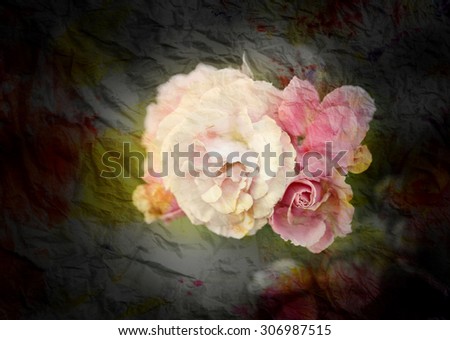 bright background with beautiful roses in the garden 