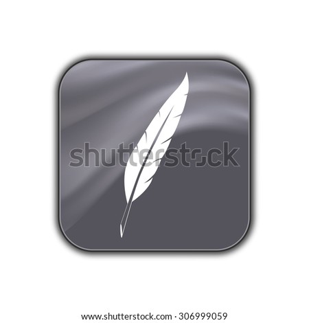 feather icon - vector button