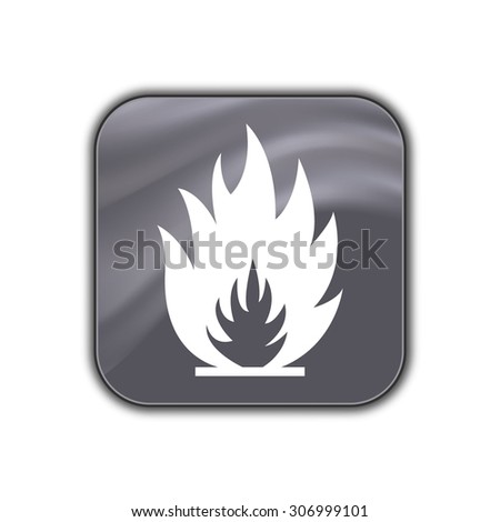 fire flames icon - vector button