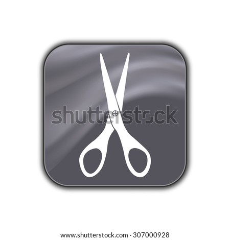 Scissors icon - vector button