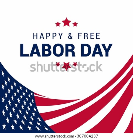 Happy & Free Labor Day, September 7th, White and Red lines american flag design element. United state of America, American Labor day design. Beautiful USA flag Composition. Labour Day poster design