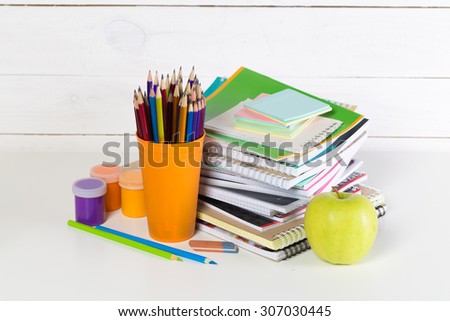Variety of school supplies