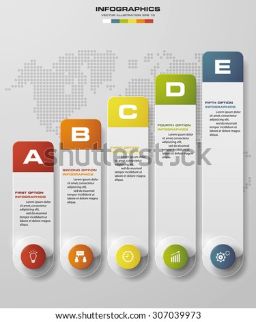 Infographic design template and marketing icons, Business concept with 5 options, parts, steps or processes. 