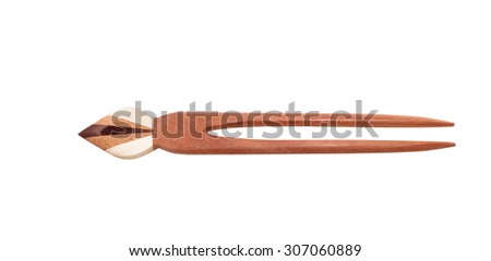 Barrette wood isolated on white background.