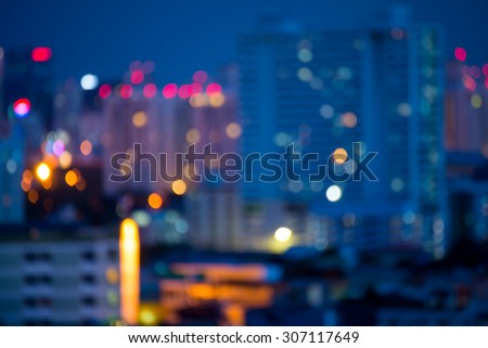 Defocused cityscape at night light background