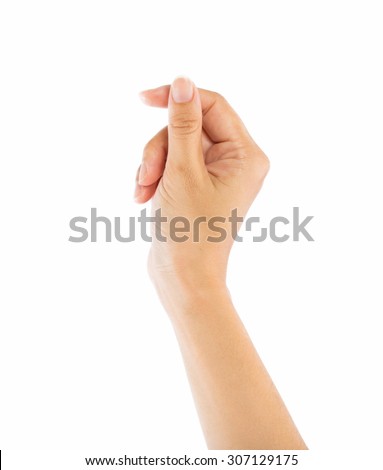 Woman hands on white background Royalty-Free Stock Photo #307129175