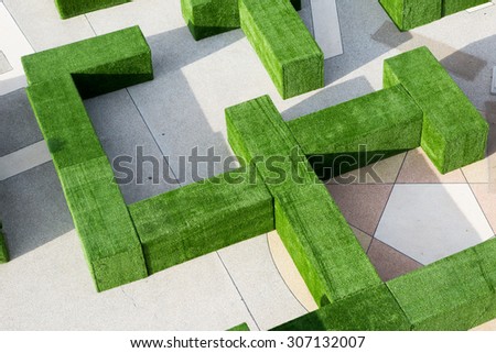 artificial green grass square