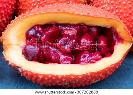 Gac Fruit (Momordica cochinchinensis) Royalty-Free Stock Photo #307202888