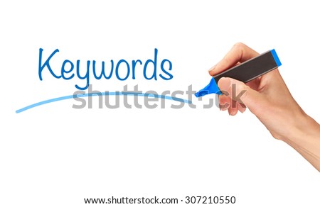 Keywords, written in marker on a clear screen.