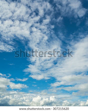 image of blue sky with white cloud for background usage .