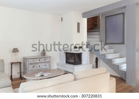 Picture presenting retro modern living room design