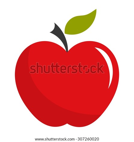 Red apple. Vector illustration
