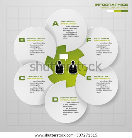 Abstract infographics business template. Vector Illustration. 6 steps order.