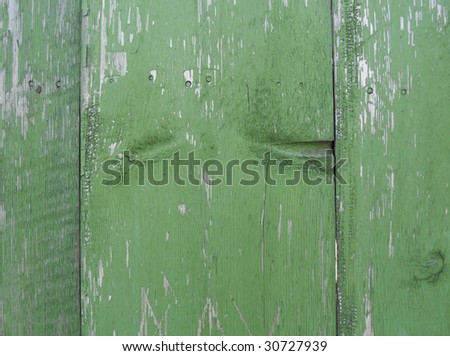 Wooden fence painted in green color
