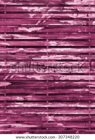 Old Wood Place Mat, Bleached and Magenta Stained, Varnished, Weathered, Cracked, Scratched, Vignette Grunge Texture.