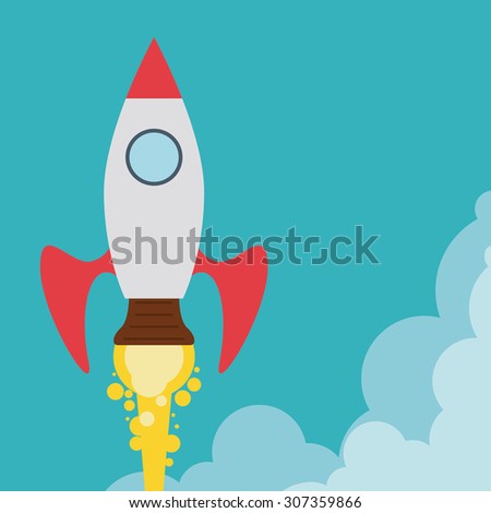 Rocket launch design, vector illustration eps 10.