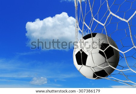 soccer ball and sky background