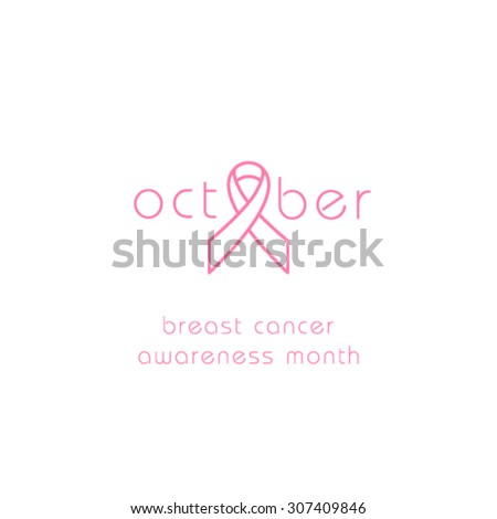 Breast Cancer Awareness Month Banner. Logo for poster. Message for women. Check yourself.