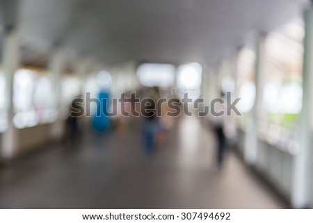 Abstract background blur of Walkway to the shopping mall backgrond