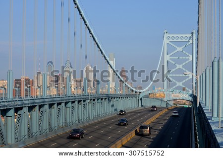 Ben Franklin Bridge with Philadelphia Skyline
