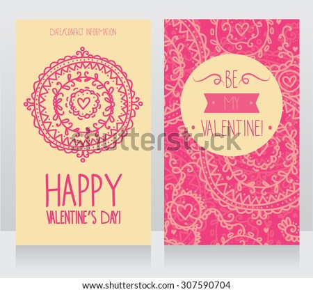 greeting cards for valentine's day, vector illustration 