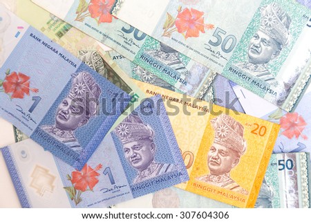 malaysia money on white background