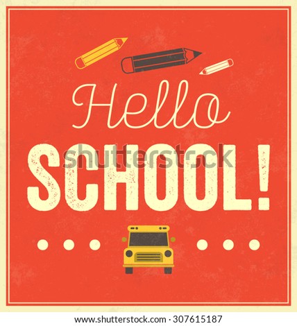 Hello School Typographic Poster