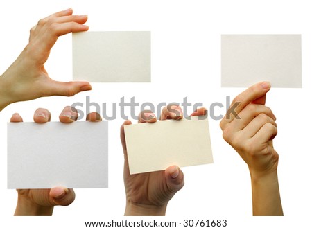 a card blank  in a hand