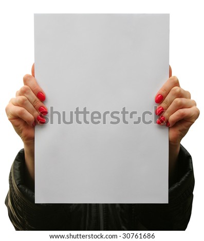 a card blank in a hand