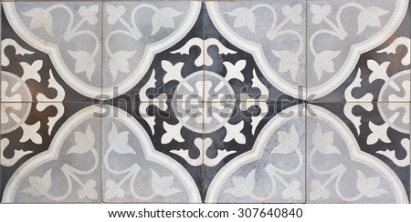 Ancient style of floor tiles pattern/background in gray tone 