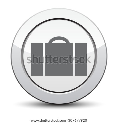 luggage  icon, silver button. eps 10.