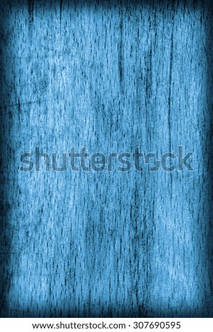 Old Beech Wood Bleached and Marine Blue Stained, Vignette Grunge Texture Sample.