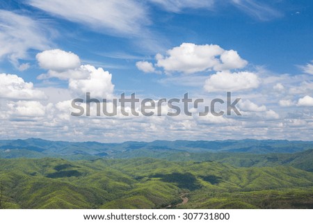 summer mountains green grass and blue sky landscape