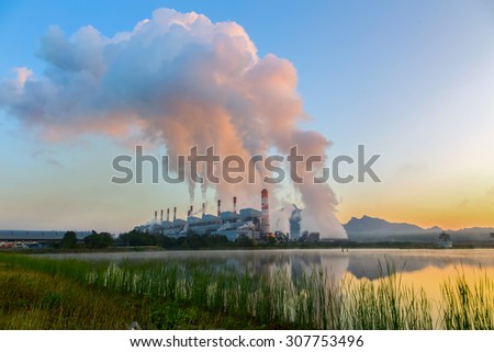 Power plant on the light in the morning.